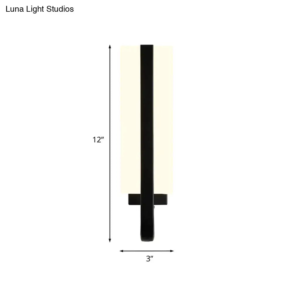 Modern black led sconce light fixture for living room white warm light