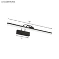 Modern black led vanity lighting fixture wall sconce with sleek rectangular design and adjustable color temperature lighting fixture