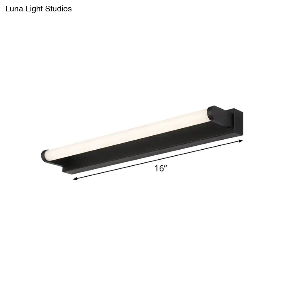 Modern black led vanity sconce bathroom tubular acrylic wall light