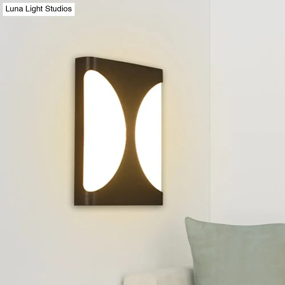 Modern black led wall sconce bedroom double semicircle pattern light