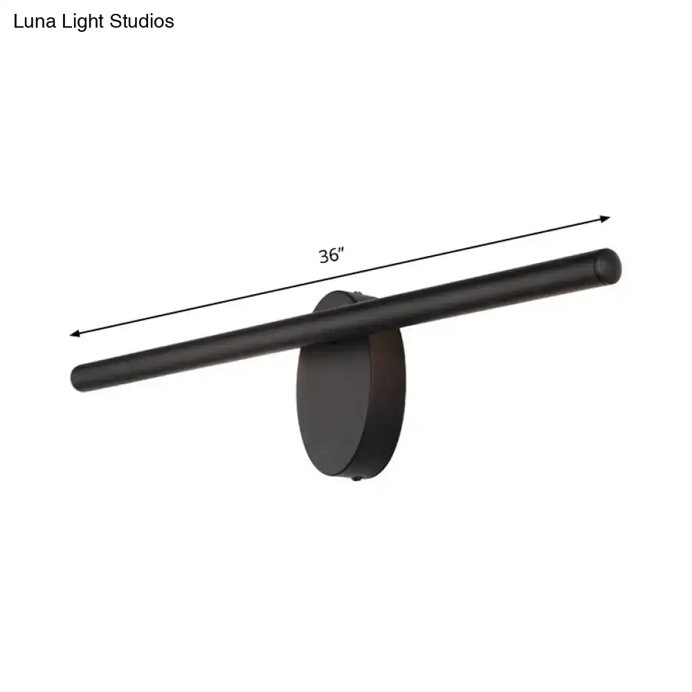 Modern black led wall sconce with acrylic shade for bathroom lighting