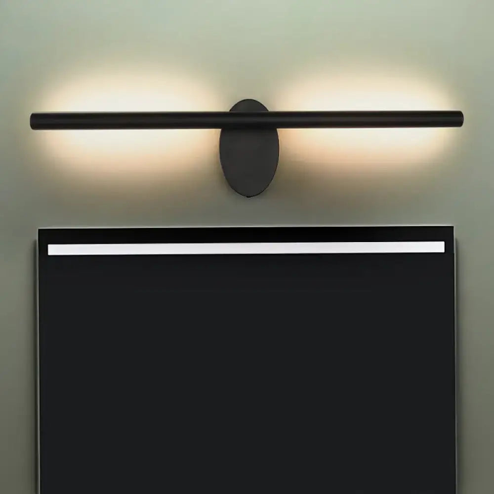 Modern black led wall sconce with acrylic shade for bathroom lighting