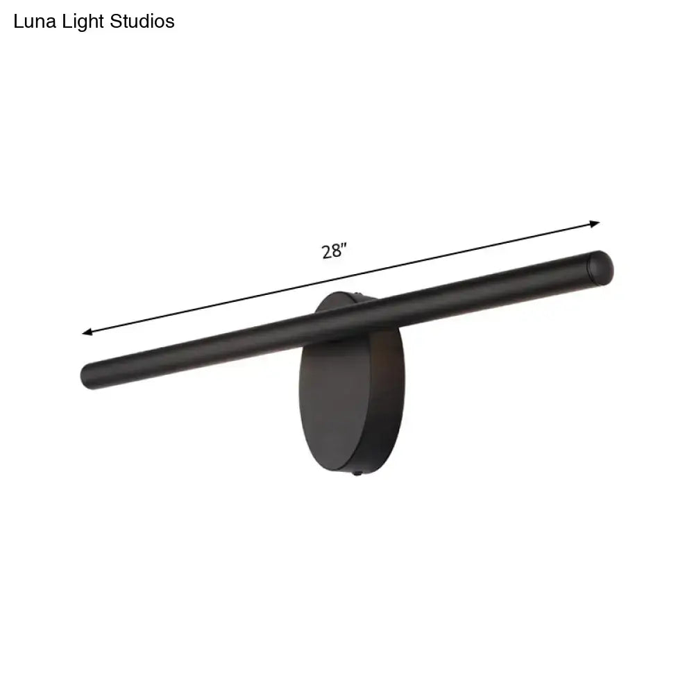 Modern black led wall sconce with acrylic shade for bathroom lighting
