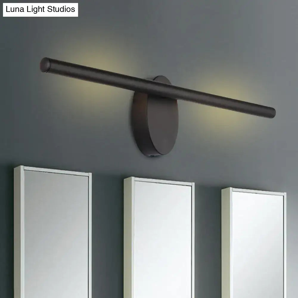 Modern black led wall sconce with acrylic shade for bathroom lighting