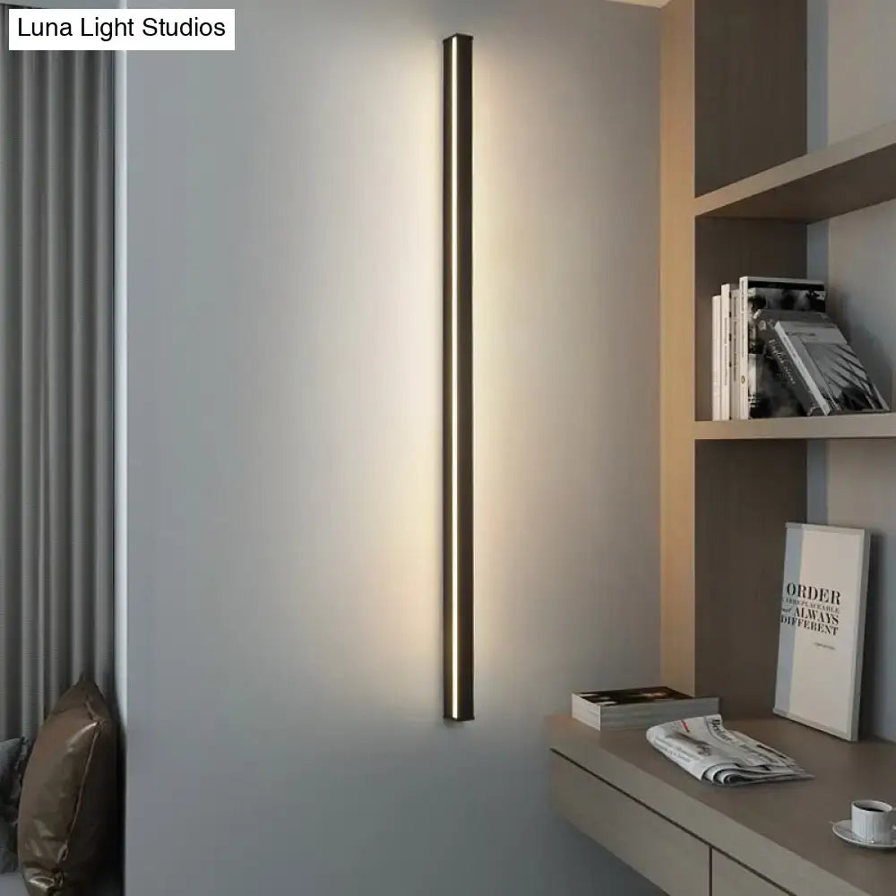 Modern black linear flush mount wall sconce – hallway light