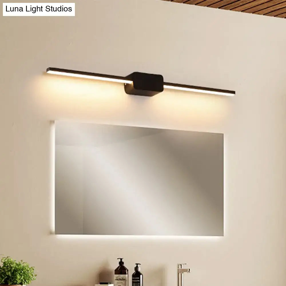 Modern black linear led sconce for bathroom vanity lighting