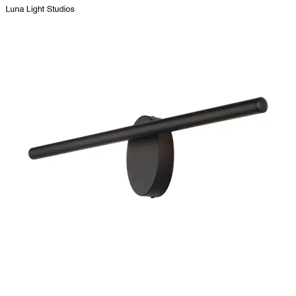 Modern black linear led wall light bathroom sconce with oval plate