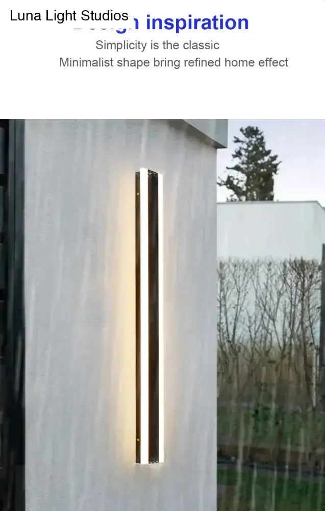 Modern black linear led wall mounted lamp garden outdoor sconce