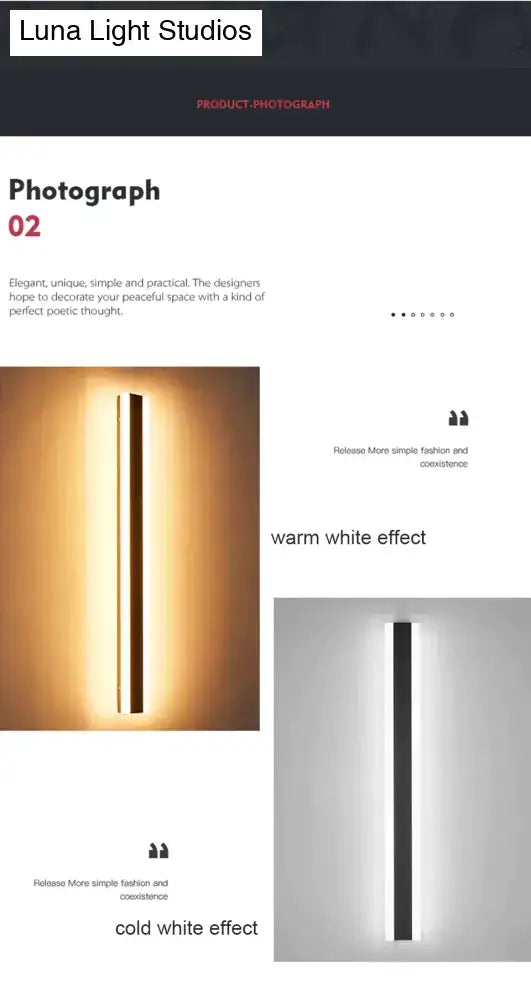 Modern black linear led wall mounted lamp garden outdoor sconce