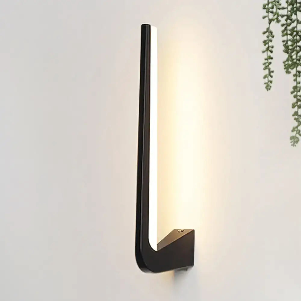 Modern black linear led wall sconce living room direct wired electric