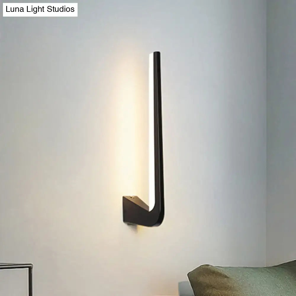 Modern black linear led wall sconce living room direct wired electric