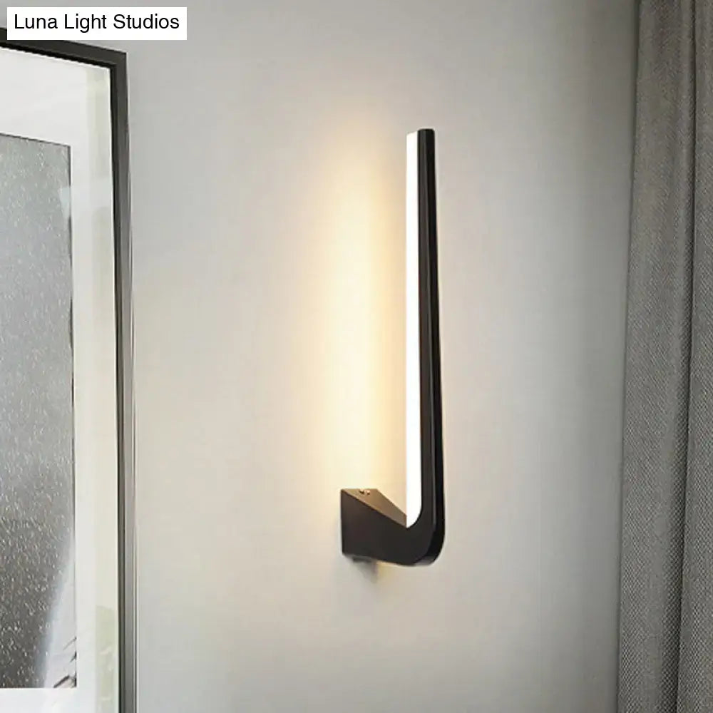 Modern black linear led wall sconce living room direct wired electric