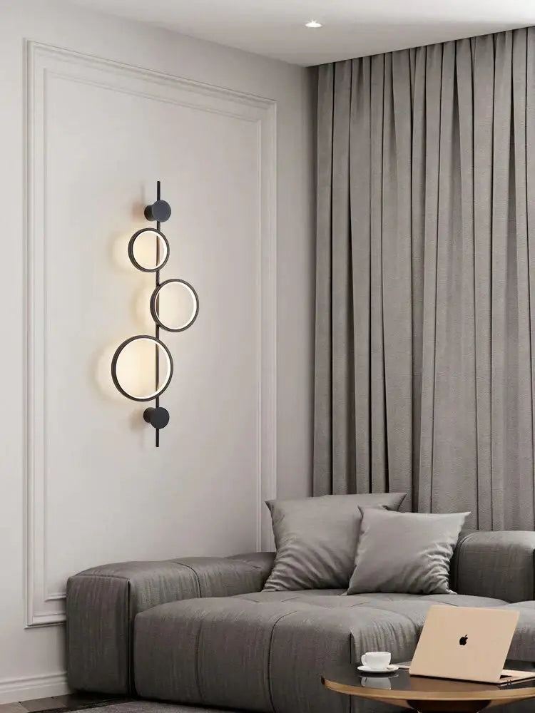 Modern black linear long led wall light living room sconce