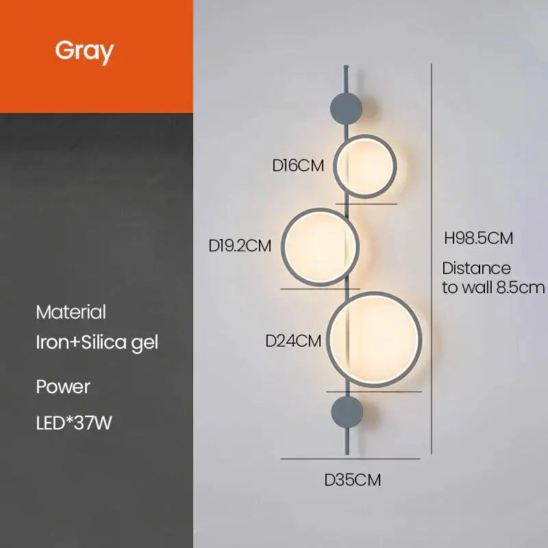 Modern black linear long led wall light living room sconce