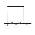 Decorbites™ modern nordic black linear metallic chandelier light fixture with three circular led rings and thin cables