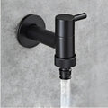 Modern black matte bathroom corner faucet with hose connector