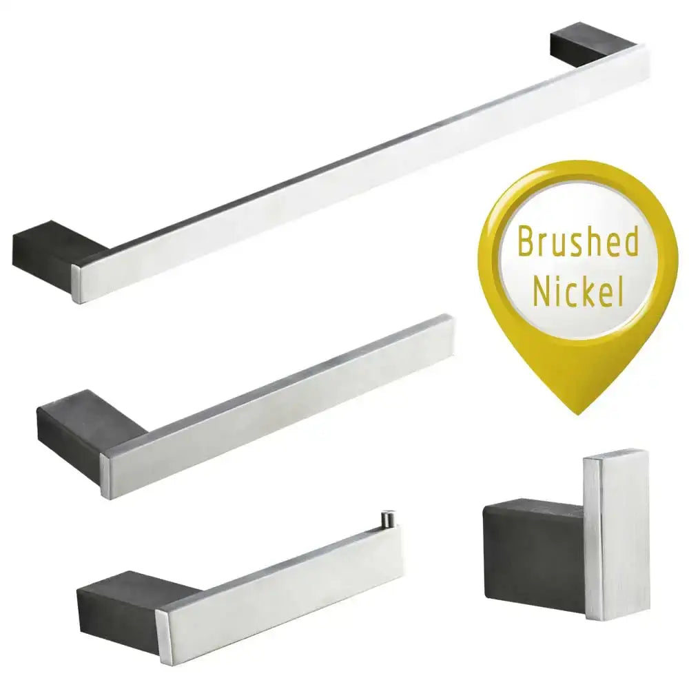 Modern black matte bathroom hardware set – 4 piece decor