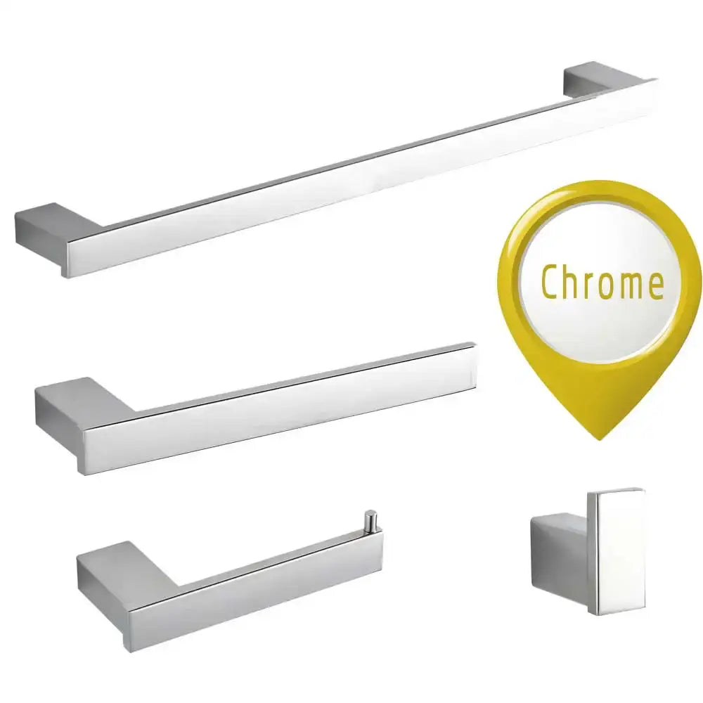 Modern black matte bathroom hardware set – 4 piece decor