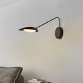 Modern black metal adjustable arm wall lamp for bedroom reading