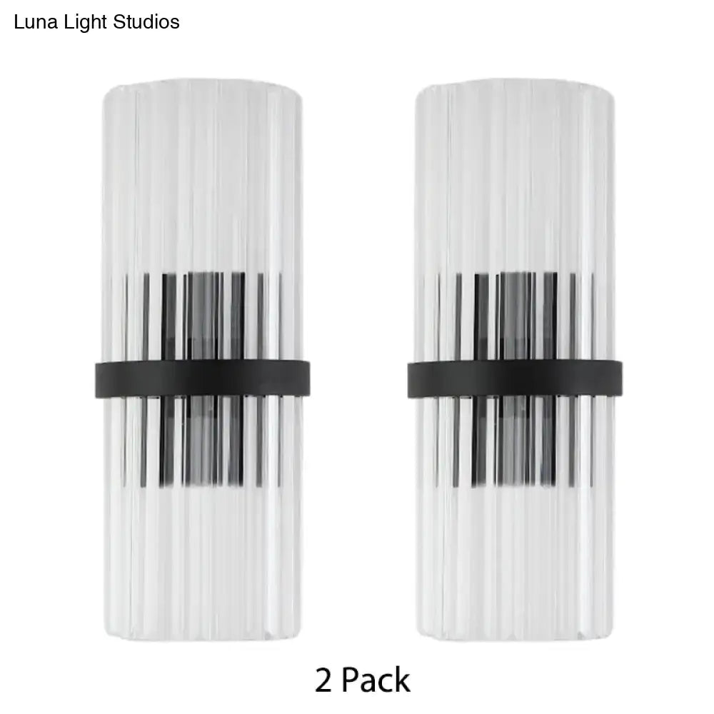 Modern black metal and crystal pipe wall sconce for dining room e12 e14