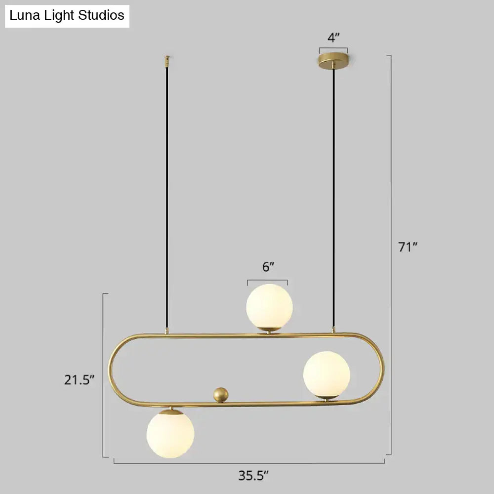 Modern black metal oblong island light – kitchen glass fixture