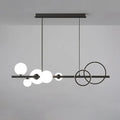 Modern black metal pendant light fixture dining room glass spheres