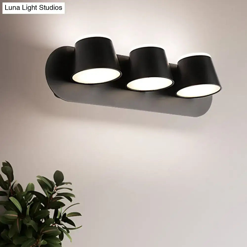 Modern black metal shade wall sconce bedroom vanity fixture