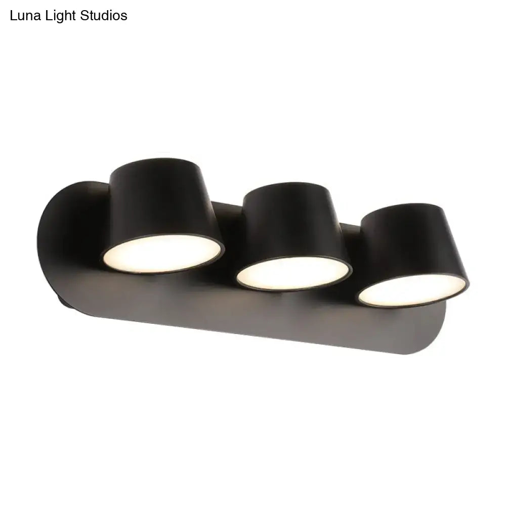 Modern black metal shade wall sconce bedroom vanity fixture