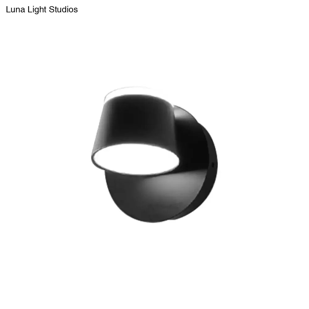Modern black metal shade wall sconce bedroom vanity fixture