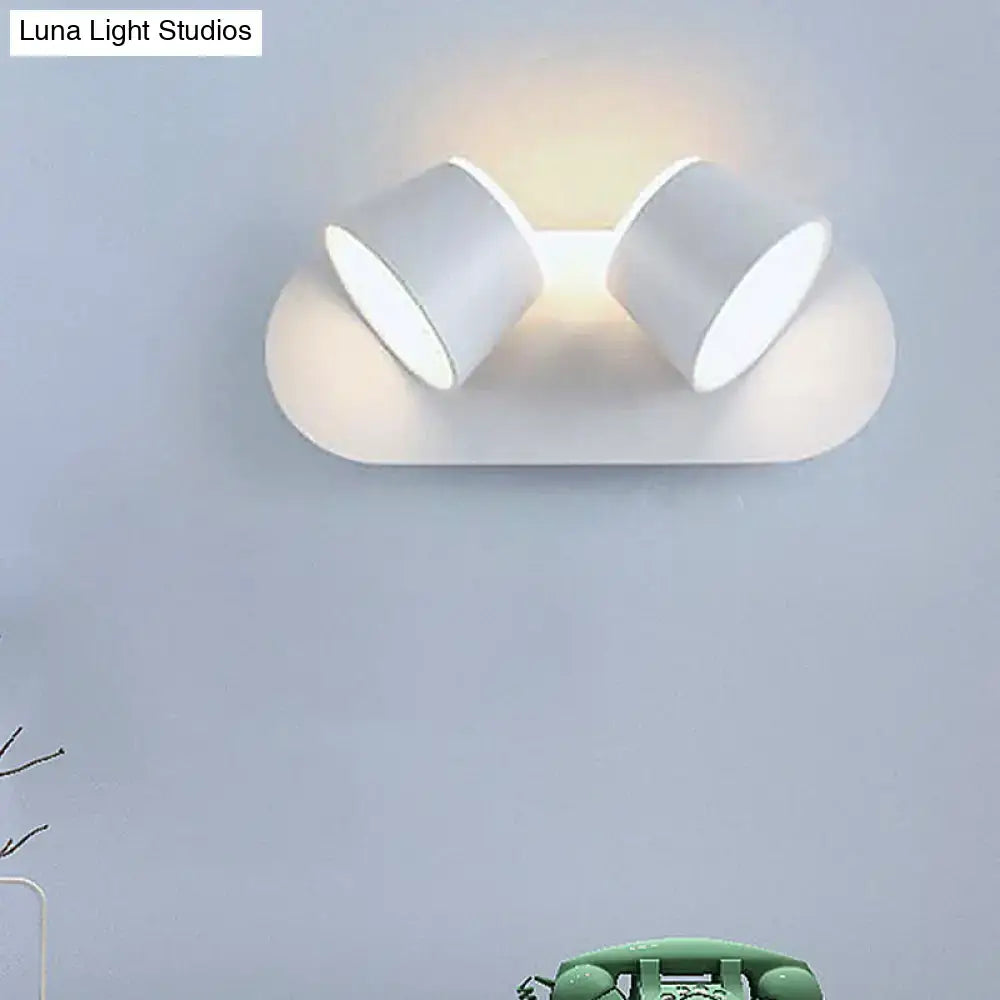 Modern black metal shade wall sconce bedroom vanity fixture