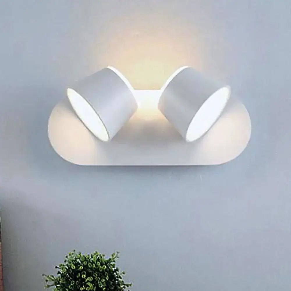 Modern black metal shade wall sconce bedroom vanity fixture