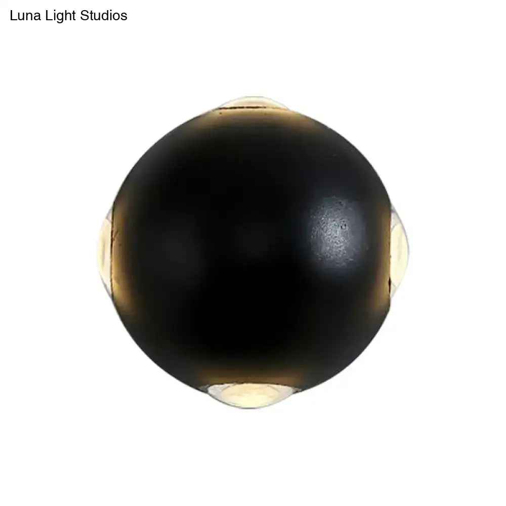 Modern black metal wall light outdoor spherical sconce
