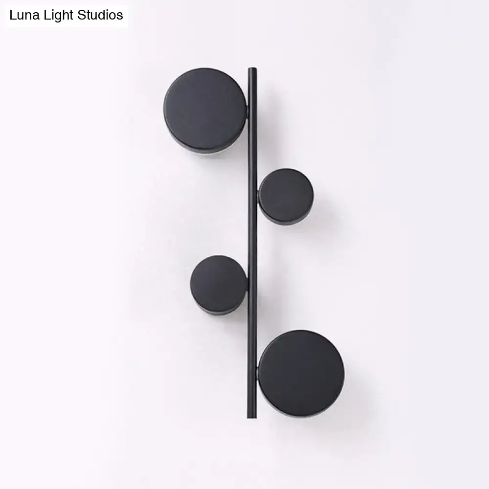 Modern black minimalist circle wall mount led sconce living room