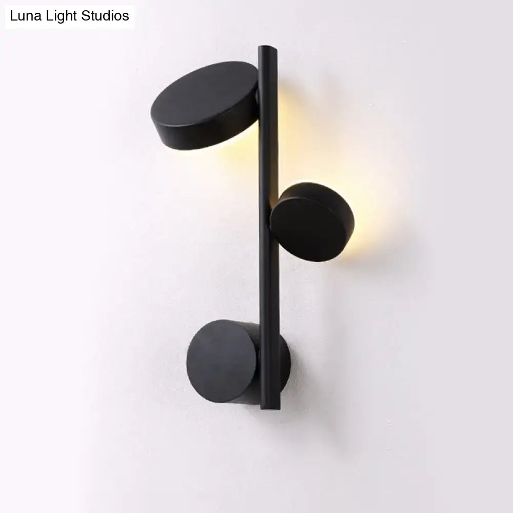 Modern black minimalist circle wall mount led sconce living room