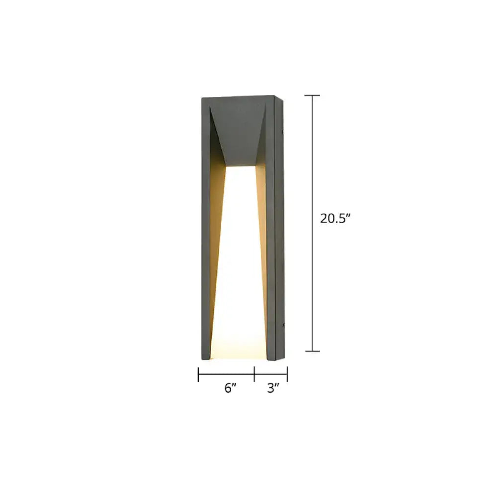 Modern black minimalist led wall light courtyard sconce