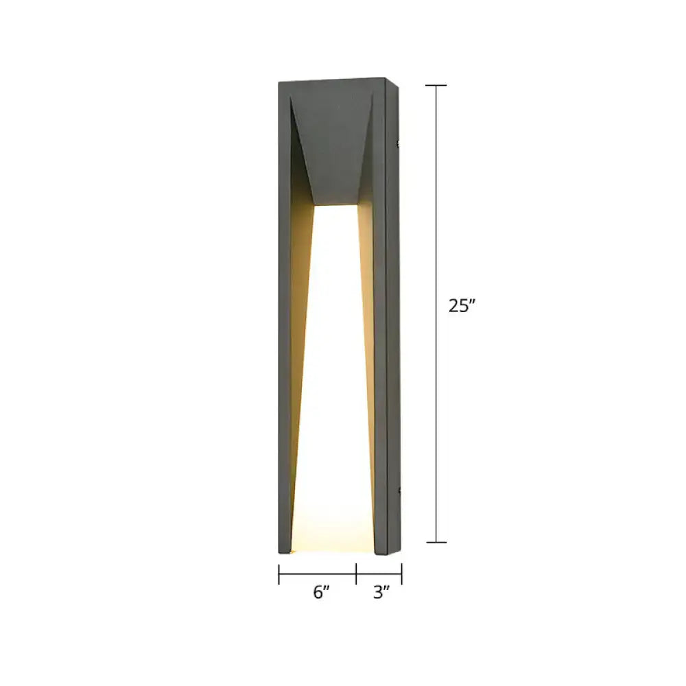 Modern black minimalist led wall light courtyard sconce