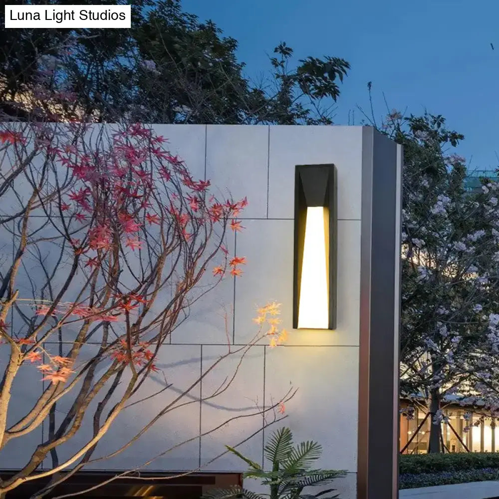 Modern black minimalist led wall light courtyard sconce