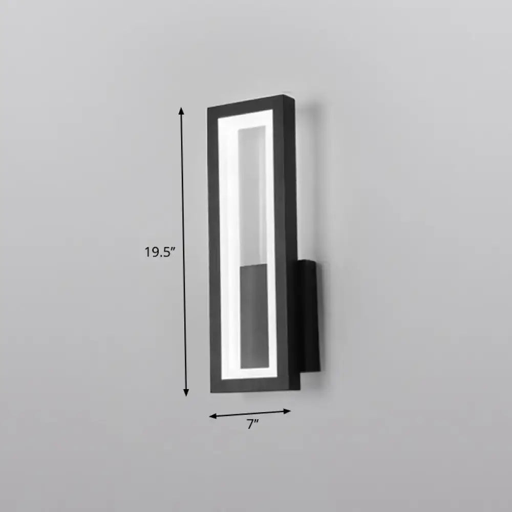 Modern black minimalist led wall sconce – foyer rectangular light