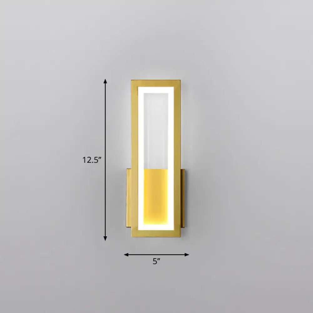 Modern black minimalist led wall sconce – foyer rectangular light