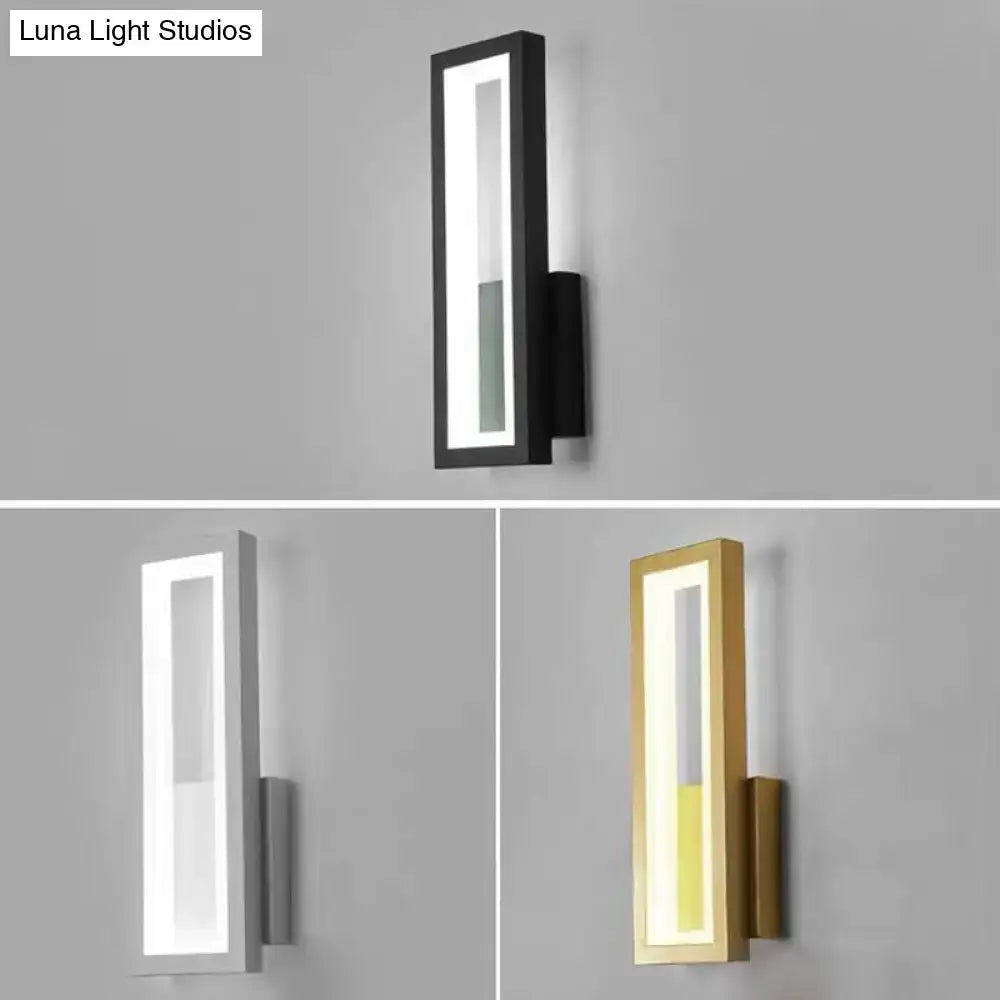 Modern black minimalist led wall sconce with acrylic bedside lighting