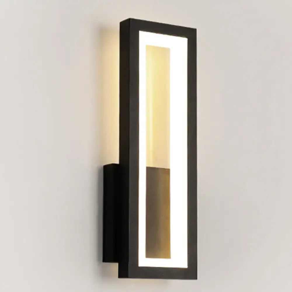 Modern black minimalist led wall sconce with acrylic bedside lighting