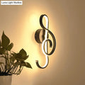 Modern black music note wall light – living room led sconce