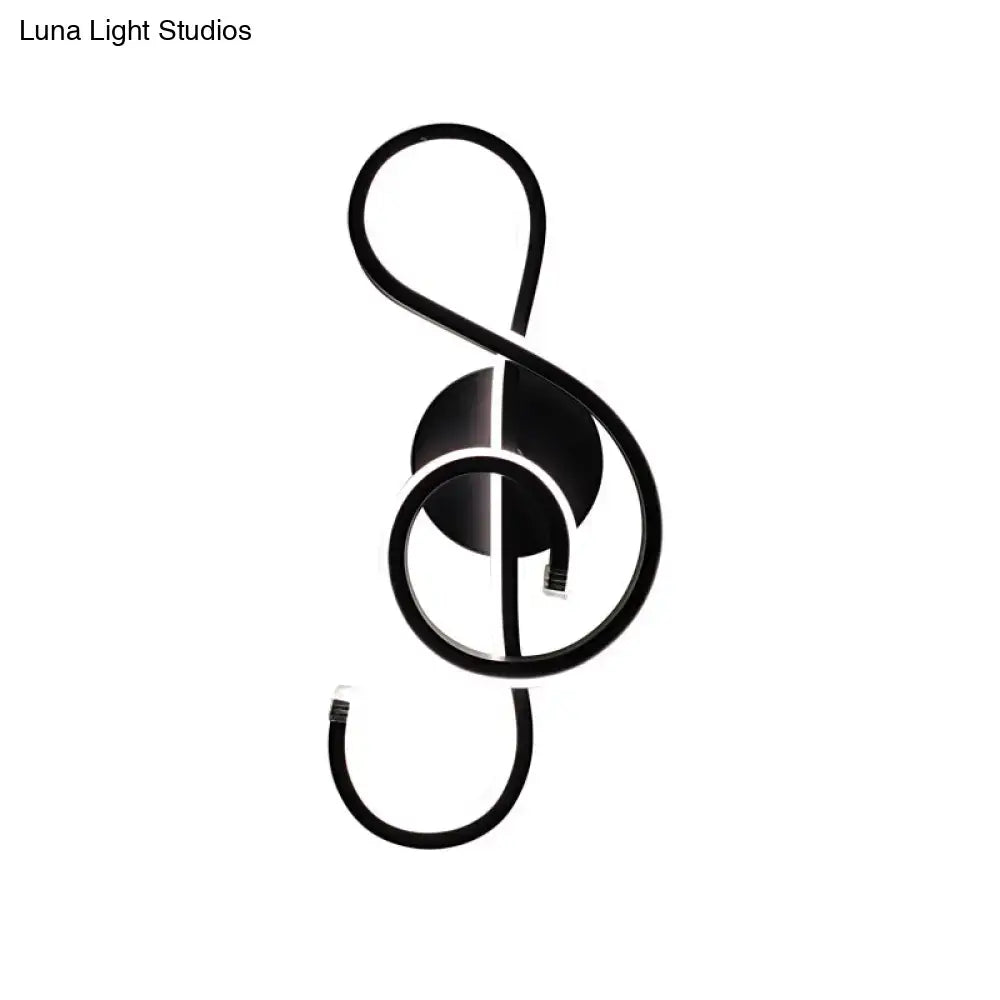 Modern black music note wall light – living room led sconce