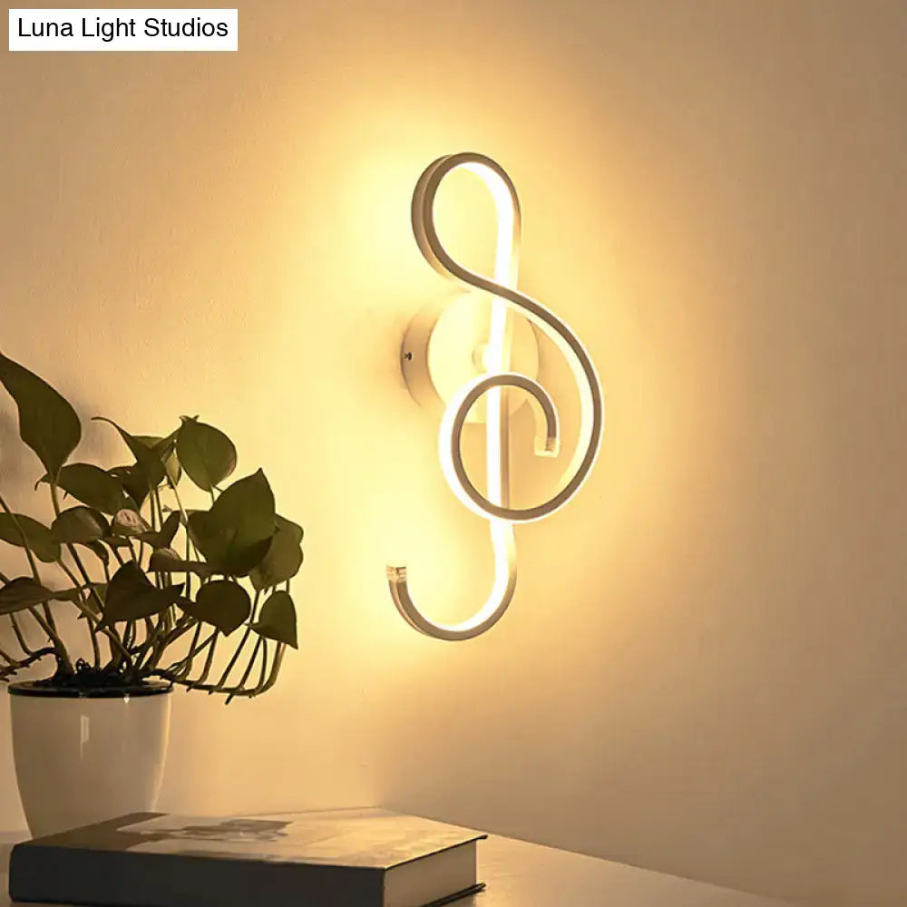 Modern black music note wall light – living room led sconce