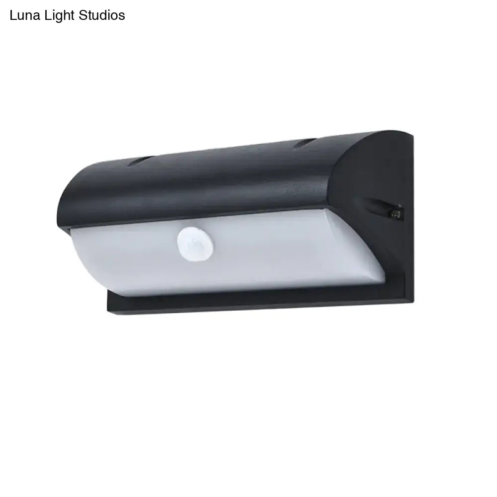 Modern black outdoor led wall lamp rectangular frosted light