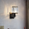 Modern black prismatic crystal wall sconce bedroom e12 light type