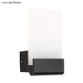 Modern black rectangle led wall sconce with frosted white diffuser and light bulbs included for bedroom lighting