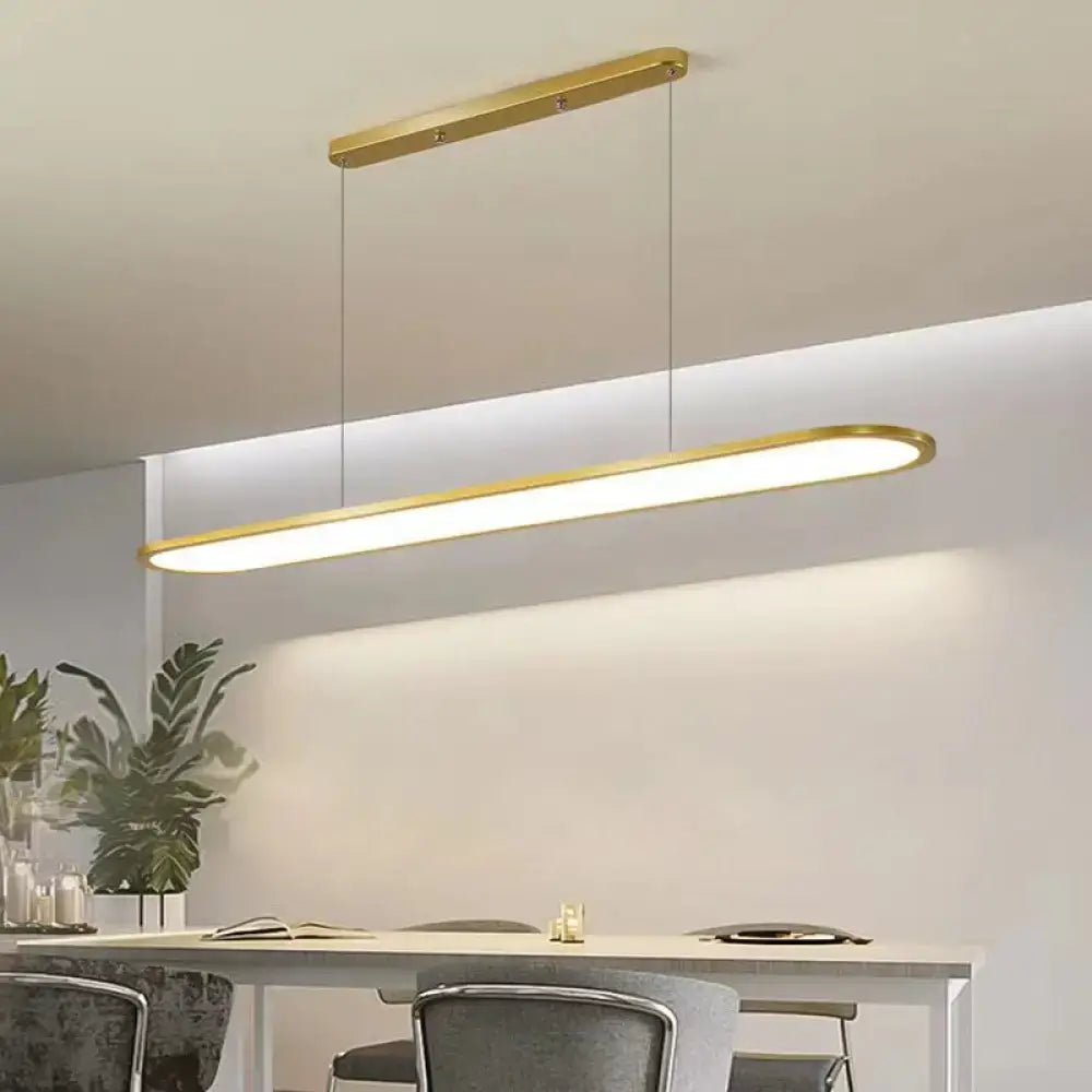 Modern black rectangular led island lamp kitchen pendant light