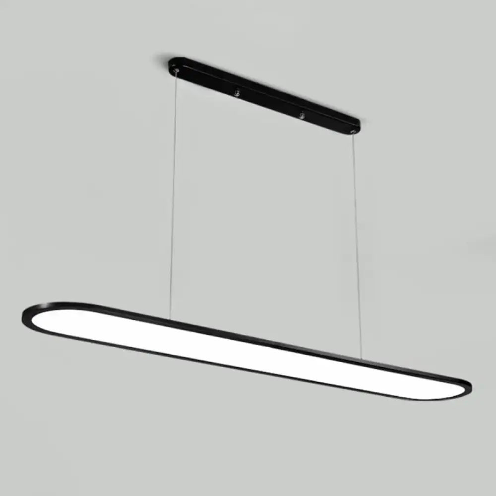Modern black rectangular led island lamp kitchen pendant light