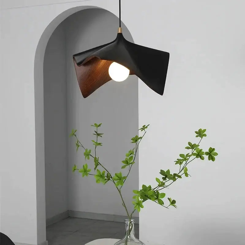 Modern black resin led pendant chandelier for living room